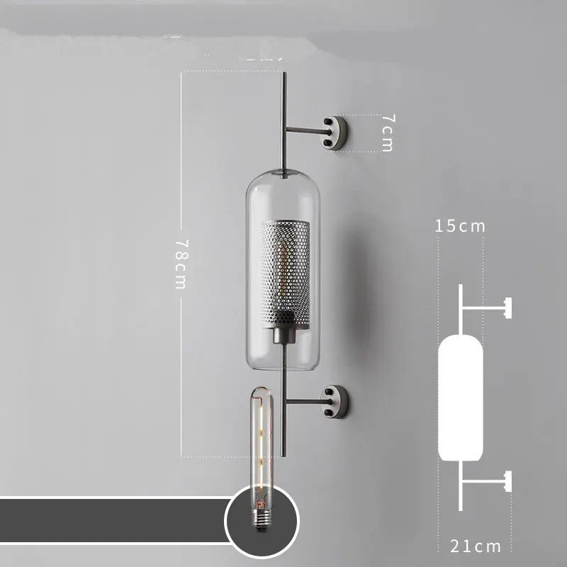 Apliques de pared industriales de cristal DecorBites™ para salón, dormitorio y comedor