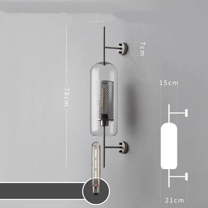 Apliques de pared industriales de cristal DecorBites™ para salón, dormitorio y comedor