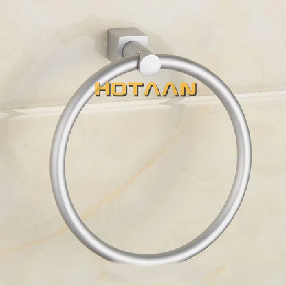 حلقات حامل المناشف الدائرية المصنوعة من الألومنيوم من DecorBites™‎، ملحقات الحمام المثبتة على الحائط