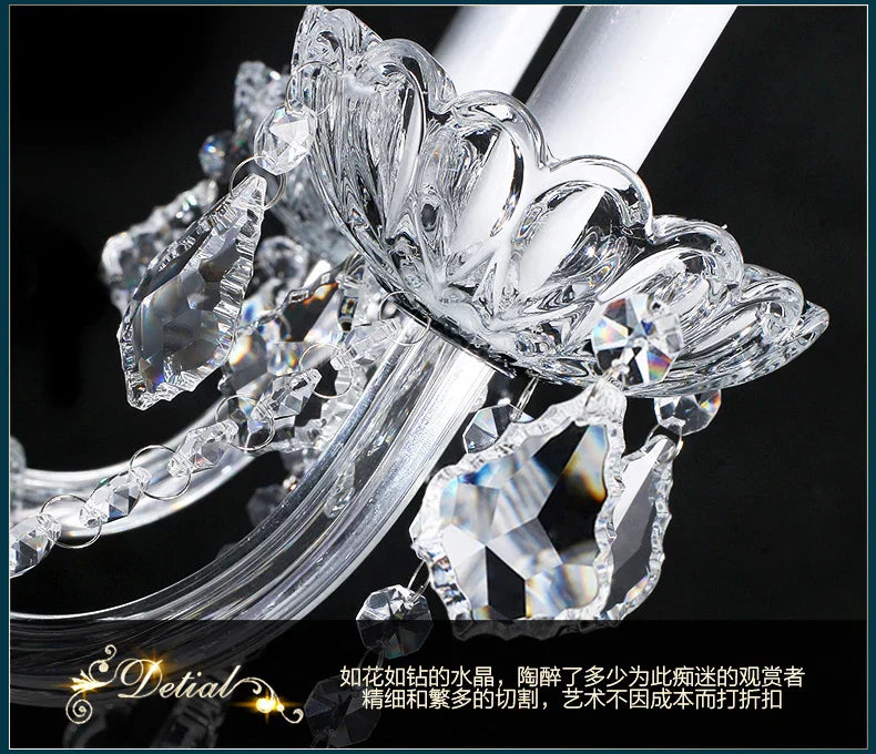 DecorBites™ Large Stair Crystal Chandelier 15 Arms Gold/Silver K9 Crystal Luxury Light