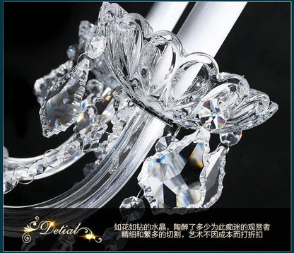 DecorBites™ Large Stair Crystal Chandelier 15 Arms Gold/Silver K9 Crystal Luxury Light