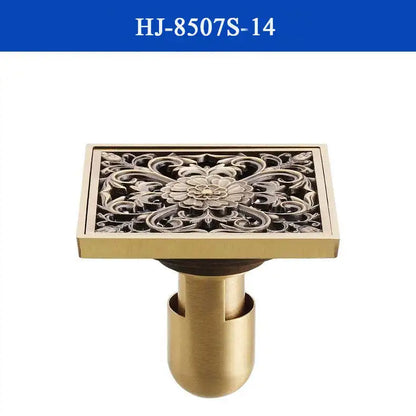 غطاء تصريف دش من النحاس العتيق من DecorBites™، مصفاة حمام منحوتة بتصميم فني أوروبي