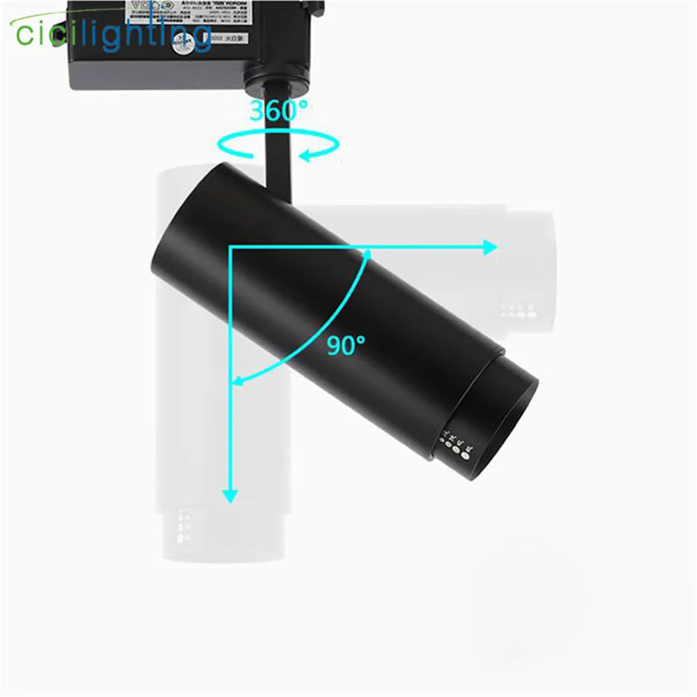 أضواء مسار صناعية سوداء قابلة للتعديل من DecorBites™