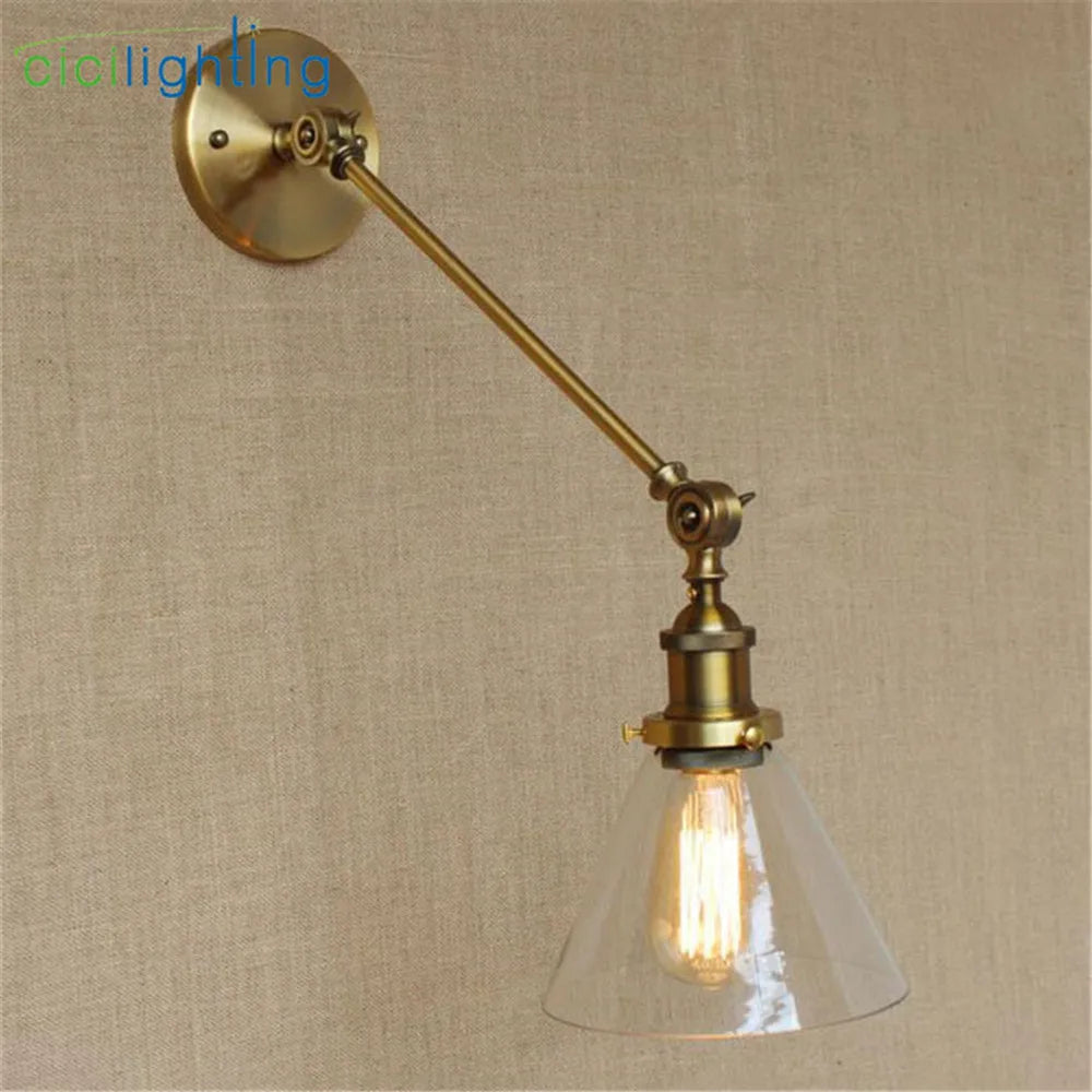 DecorBites™ Brass Copper Wall Sconce Glass Wall Lamp