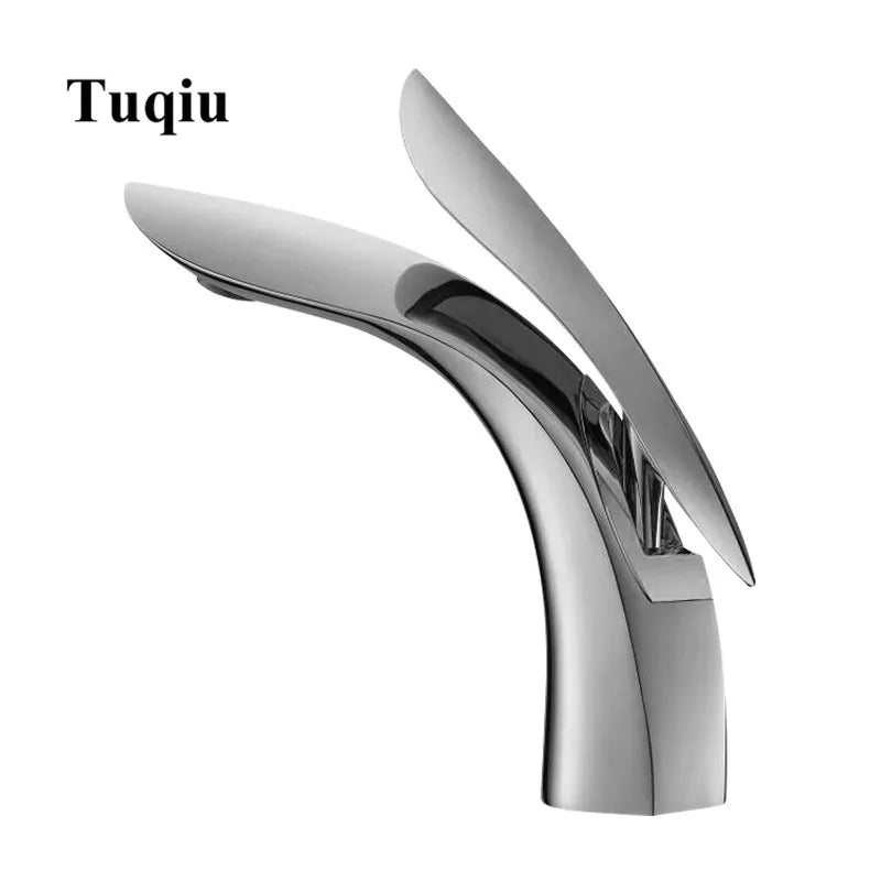 DecorBites™ Gold Brass Bathroom Faucet Single Handle Basin Mixer Tap - Rose Gold