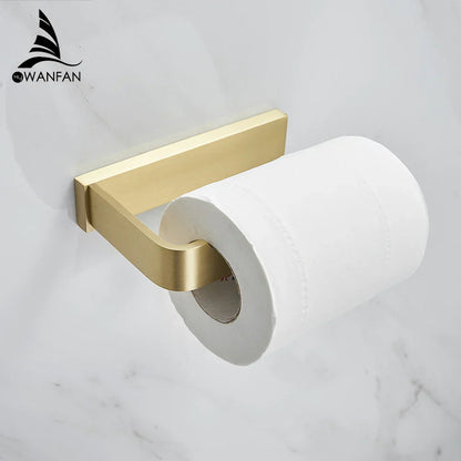 DecorBites™ Gold Bath Hardware Set: Towel Ring, Toilet Brush Holder - WF-552200