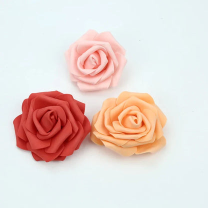 DecorBites™ Foam Roses Flower Wall Home Wedding Decoration Bridal Brooch Handmade Artificial Flowers