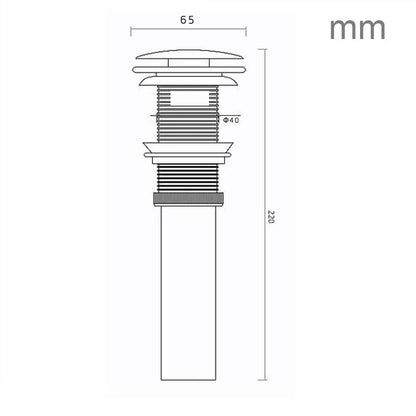 DecorBites™ Brushed Gold Basin Sink Pop Up Drain with Overflow, Round Brass Waste Water Drainer