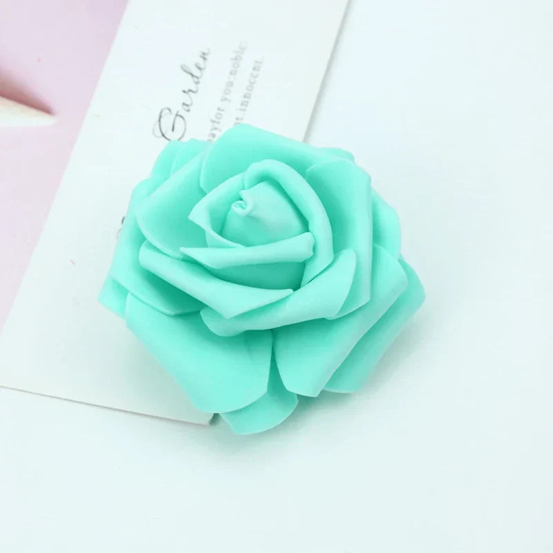 DecorBites™ Foam Roses Flower Wall Home Wedding Decoration Bridal Brooch Handmade Artificial Flowers