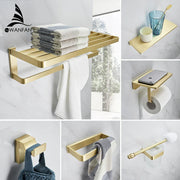 Conjunto de Herrajes para Baño Oro Decorbites™: Anillo para Toallas, Soporte para Cepillo de Inodoro - WF-552200