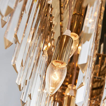 DecorBites™ Gold LED Crystal Ceiling Chandelier for Elegant Home Decor