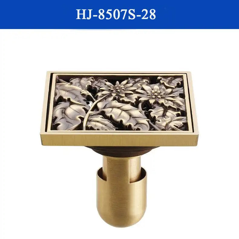 غطاء تصريف دش من النحاس العتيق من DecorBites™، مصفاة حمام منحوتة بتصميم فني أوروبي