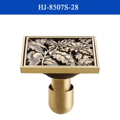 غطاء تصريف دش من النحاس العتيق من DecorBites™، مصفاة حمام منحوتة بتصميم فني أوروبي