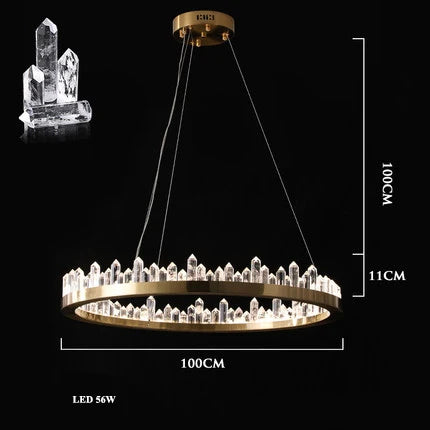 DecorBites™ Golden Crystal LED Chandelier for Modern Dining Room