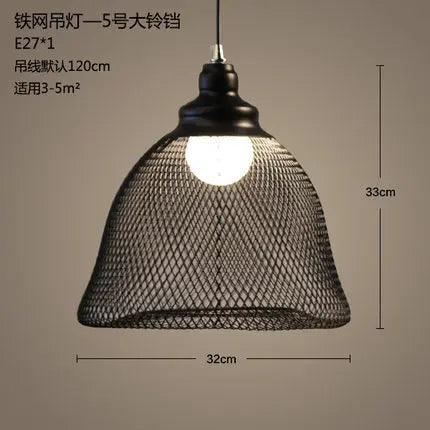 DecorBites™ Industrial Birdcage Chandelier: Retro Iron Net Hanging Lamp for Creative Home Lighting