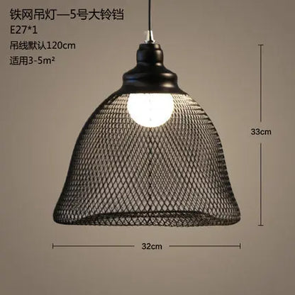 DecorBites™ Industrial Birdcage Chandelier: Retro Iron Net Hanging Lamp for Creative Home Lighting