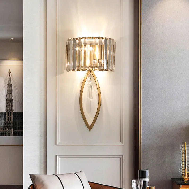 DecorBites™ Crystal LED Black Wall Lamp for Bedroom, Living Room, and Aisle