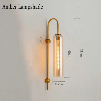 DecorBites™ E27 Glass Wall Light in Smoke Gray Amber Milky White Green for Bedroom Living Room