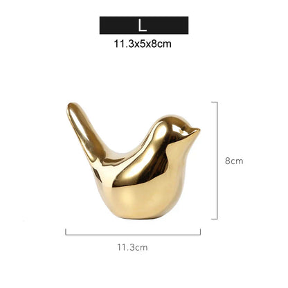 DecorBites™ Gold Camel Ceramic Figurines, Bird Ornaments, Home Decor Accessories