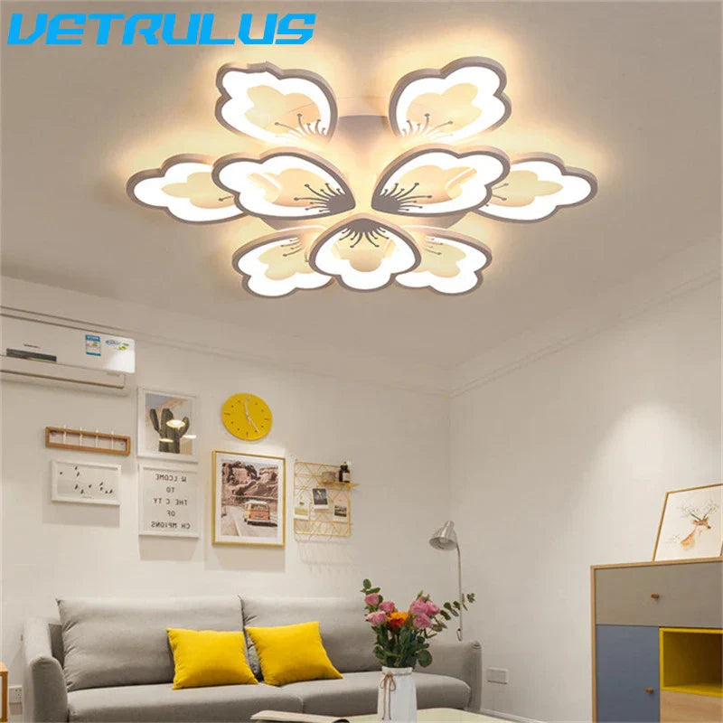 Acrylic Lotus LED Chandelier