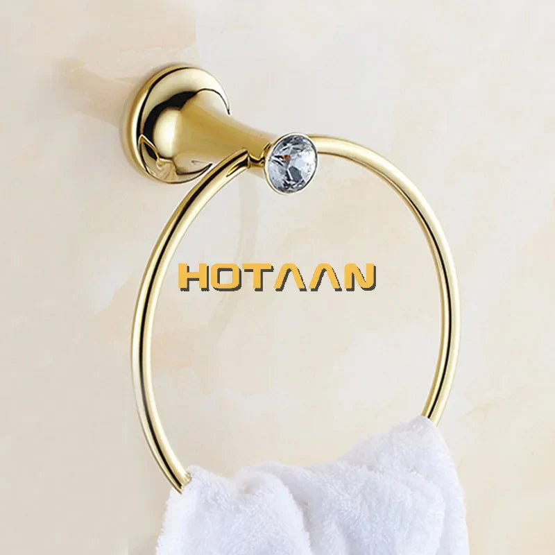Conjunto de Herrajes de Baño Decorbites™ Oro: Perchero para Toallas, Soporte para Papel Higiénico, Barra para Toallas, Gancho