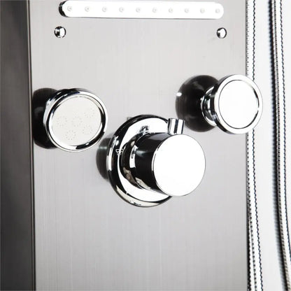 DecorBites™ Dark Grey LED Shower Panel Column with Rainfall Waterfall Spa Jets