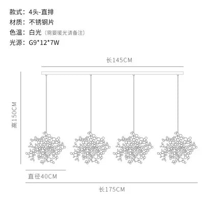 Lámpara colgante industrial DecorBites™ G9 Leaf - Lámparas colgantes de metal