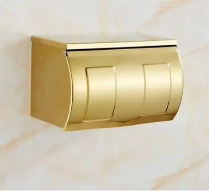 DecorBites™ Gold Brass Bath Hardware Set: Towel Rack, Paper Holder, Toilet Brush Holder, Towel Ranger, Hooks