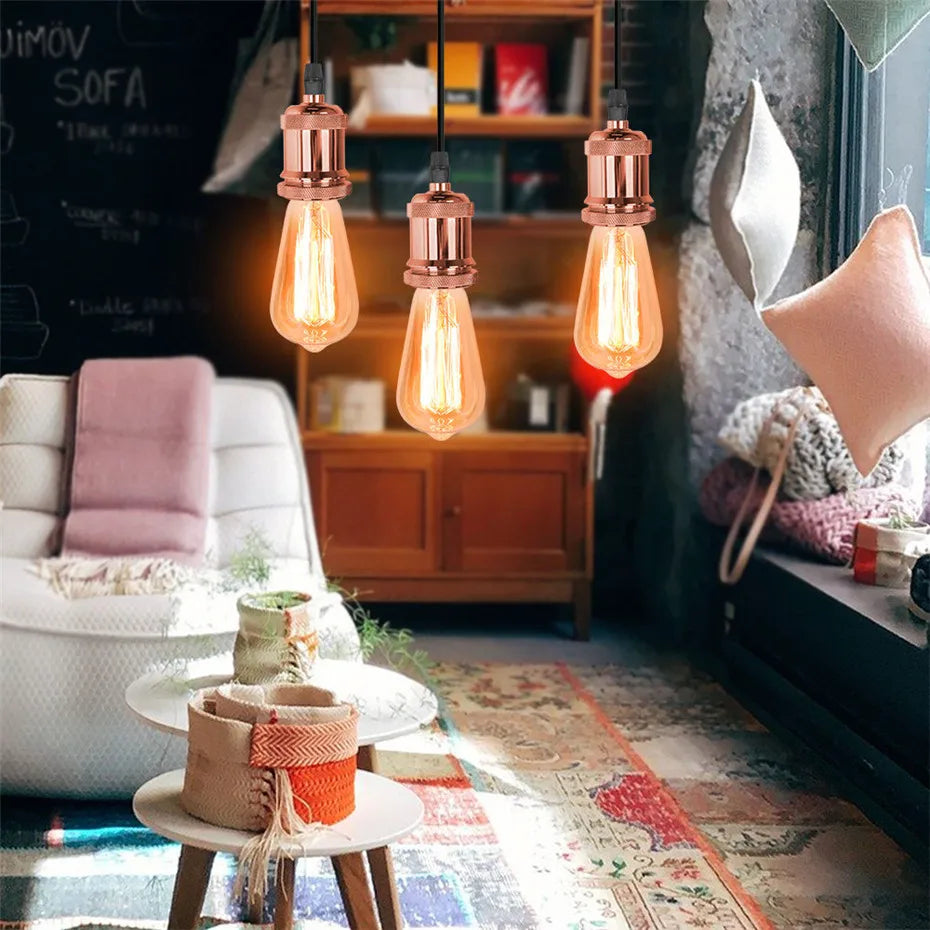 DecorBites™ Industrial Loft LED Bar Pendant Light with E27 Socket for Kitchen Dining Room