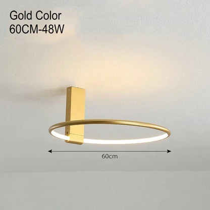 DecorBites™ LED Round Ceiling Lamp Scandinavian Design White Black Gold Metal Aluminum