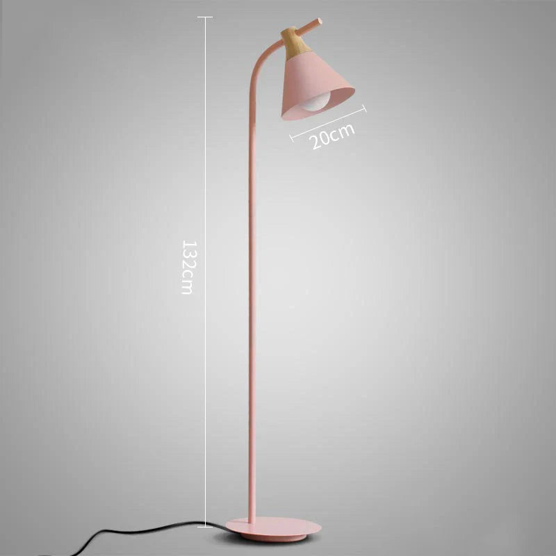 DecorBites™ Iron Macaron Floor Lamp: Modern LED Wooden Tall Lamp for Living Room