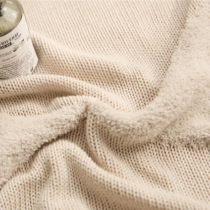 DecorBites™ Knitted Tassel Cushion Cover Blue Mustard Yellow Ivory 45cm*45cm Sok Case