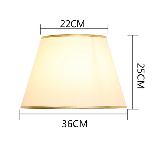 DecorBites™ Golden Edge Large Cloth Lampshade Cover for Bedroom Bedside Floor Lamp