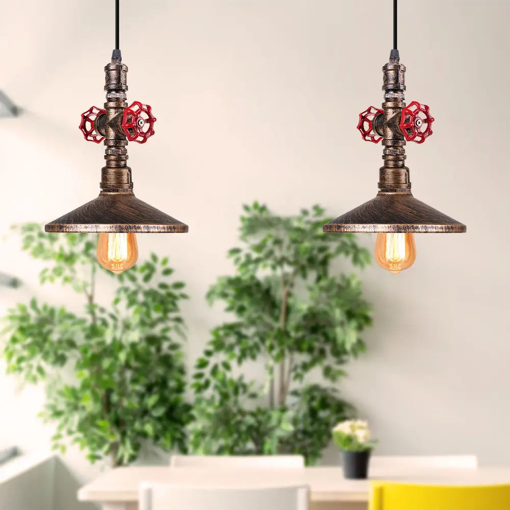 DecorBites™ Industrial Iron Water Pipe Pendant Light - Retro E27 LED Hanging Lamp