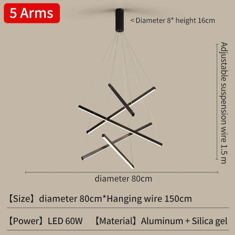 Lámpara colgante característica de escalera Decorbites™ para sala de estar, cocina y comedor LED
