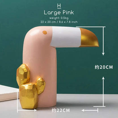 DecorBites™ Bird Figurine: Modern Resin Toucan Statue for Home Office Decor & Phone Holder