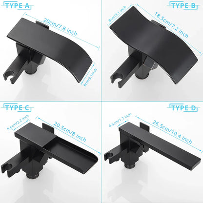 Juego de grifería para bañera DecorBites™ de montaje en suelo, color negro, con mezclador tipo cascada