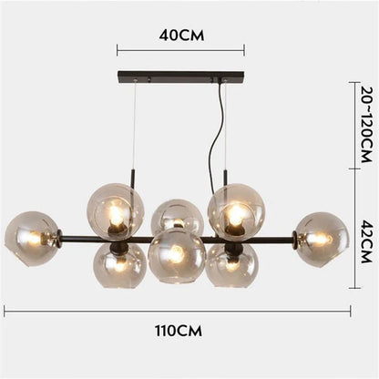 DecorBites™ Gray Glass Pendant Lights: Modern Nordic Loft Rustic Chandelier for Kitchen Bar Dining by DecorBites™