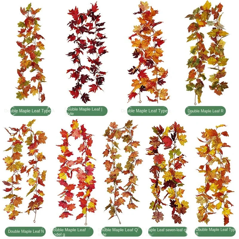 ديكورات منزلية من مجموعة ديكوربايتس™ هارفست: ديكورات معلقة على شكل قرع، مخروط صنوبر، ورقة قيقب، كرمة