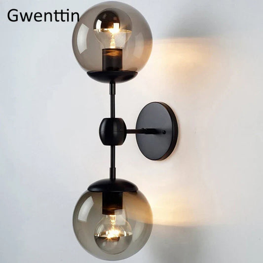 DecorBites™ Glass Beans Wall Lamp Sconces LED Light Fixture for Home Deco Bedroom Hallway