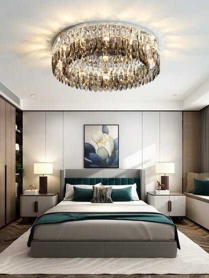 DecorBites™ Crystal Chrome Ceiling Lamp - Simple Modern Nordic Living Room Dining Bedroom Lighting