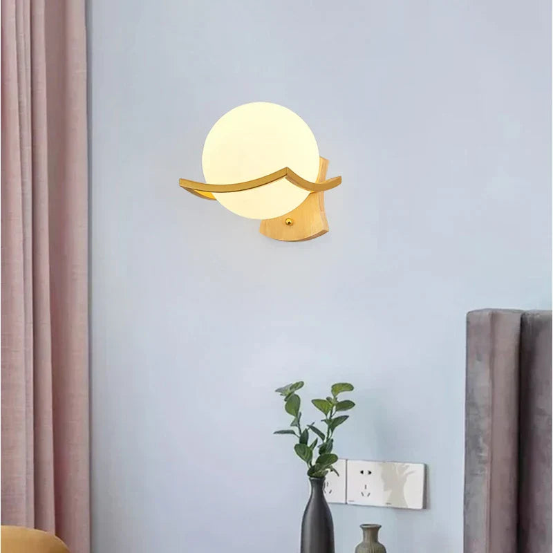 DecorBites™ Glass Shade Gold Wall Lamp for Bedroom Loft Design, Up Down Iron LED Wall Lights
