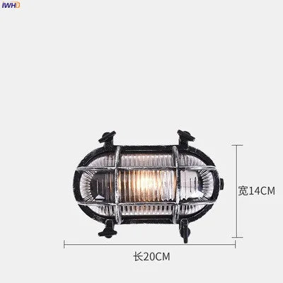 Lámpara de pared industrial exterior Decorbites™ impermeable LED para porche jardín balcón