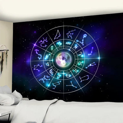 Night Moon Tarot Mandala Tapestry for Home Decoration - Decobites Hippie Wall Hanging