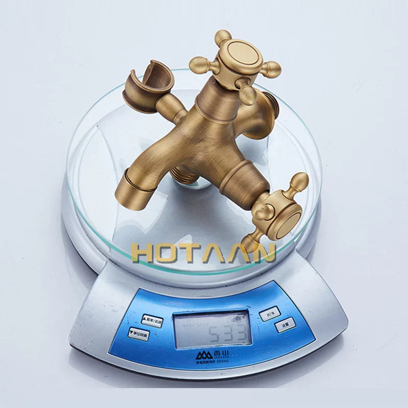 مجموعة رشاش بيديه محمولة من النحاس العتيق من DecorBites™ - رشاش يدوي ذاتي التنظيف للحمام