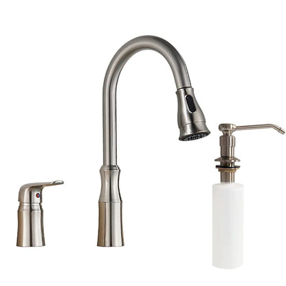 DecorBites™ Brass Black Kitchen Faucet Pull Out Mixer Taps Hot/Cold Water Cranes
