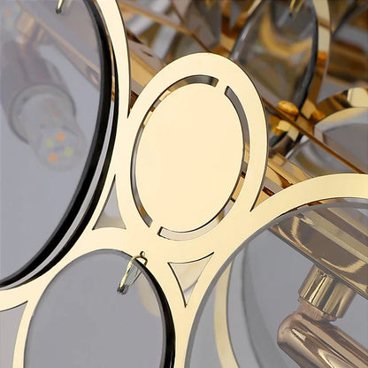 DecorBites™ Gold Iron Glass Chandelier Lighting for Dinning Room