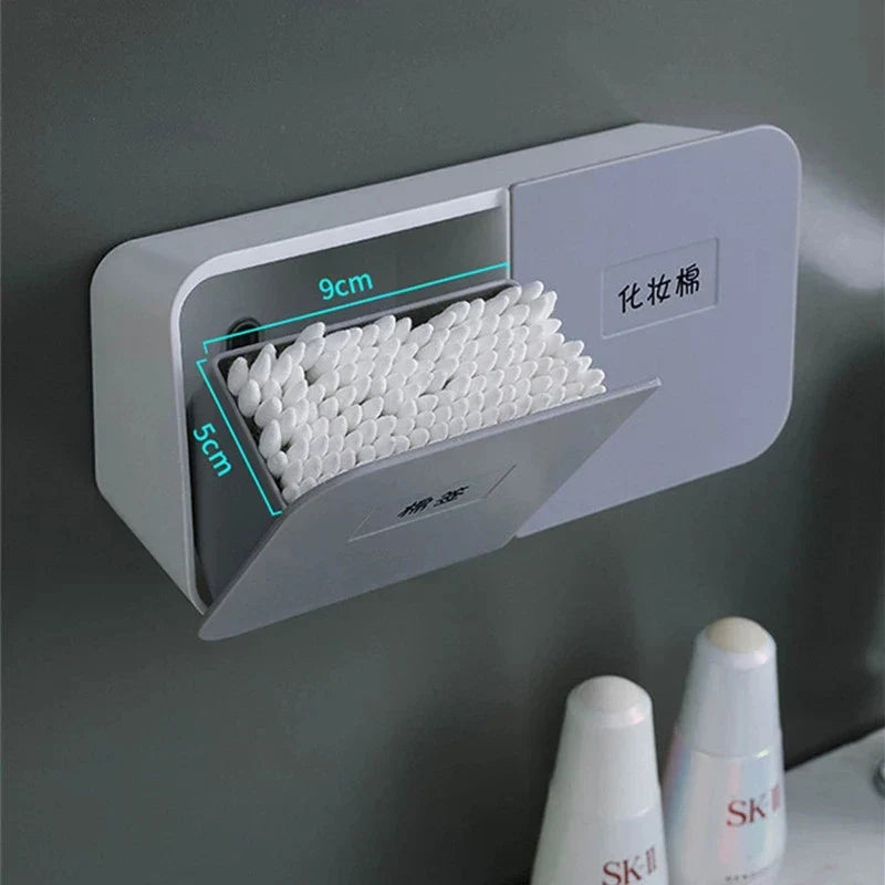 حامل أعواد القطن والوسادات من DecorBites™: منظم للحمام وحافظة لمستحضرات التجميل