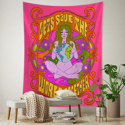 Rainbow Girl Tarot Card Tapestry Wall Hanging Room Decor Decobites