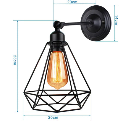 DecorBites™ Industrial Loft LED Cage Wall Light Sconce - Modern Home Lighting Fixture